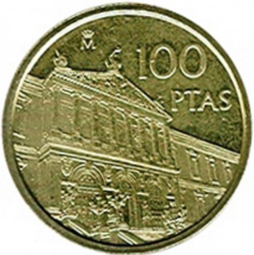 100 Pesetas Reverse Image minted in SPAIN in 1996 (1982-01  -  JUAN CARLOS I - New Design)  - The Coin Database