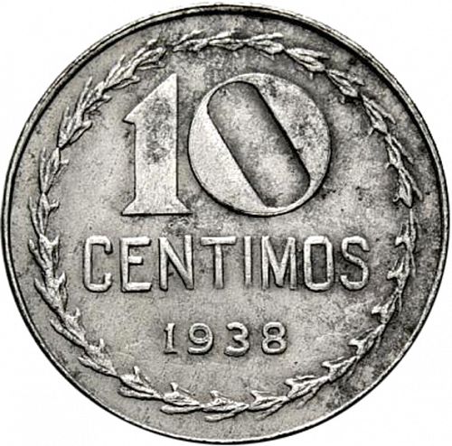 10 Céntimos Obverse Image minted in SPAIN in 1938 (1931-39  -  2nd REPUBLIC)  - The Coin Database