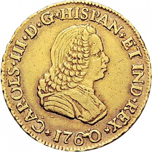 1 Escudo Obverse Image minted in SPAIN in 1760J (1759-88  -  CARLOS III)  - The Coin Database
