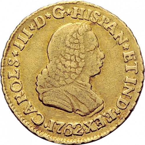1 Escudo Obverse Image minted in SPAIN in 1762J (1759-88  -  CARLOS III)  - The Coin Database