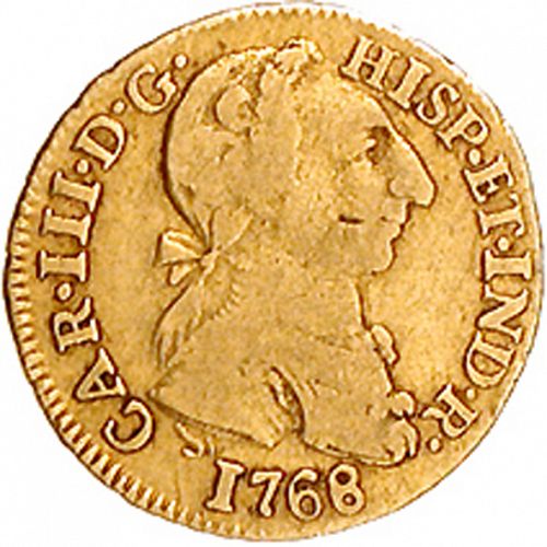 1 Escudo Obverse Image minted in SPAIN in 1768MF (1759-88  -  CARLOS III)  - The Coin Database