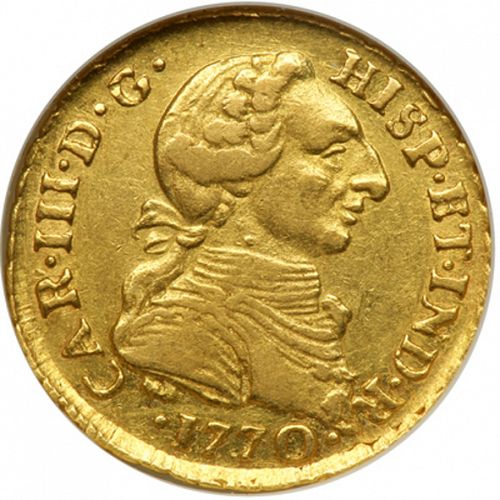 1 Escudo Obverse Image minted in SPAIN in 1770JM (1759-88  -  CARLOS III)  - The Coin Database