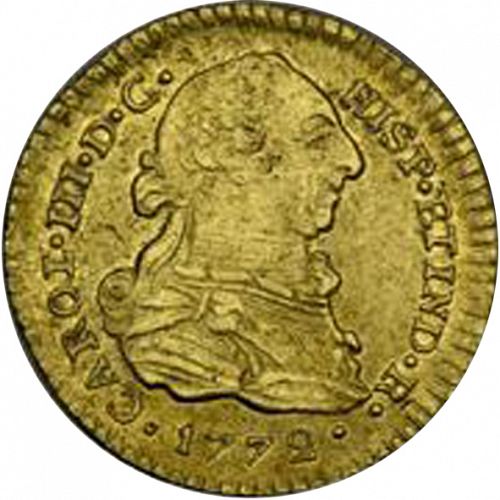 1 Escudo Obverse Image minted in SPAIN in 1772JS (1759-88  -  CARLOS III)  - The Coin Database