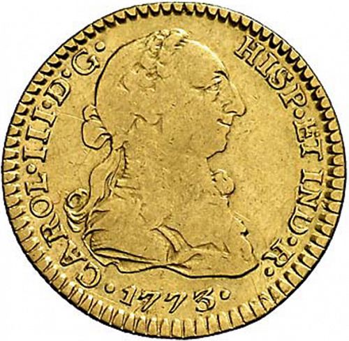 1 Escudo Obverse Image minted in SPAIN in 1773FM (1759-88  -  CARLOS III)  - The Coin Database
