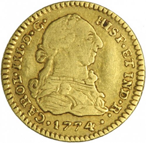 1 Escudo Obverse Image minted in SPAIN in 1774JS (1759-88  -  CARLOS III)  - The Coin Database