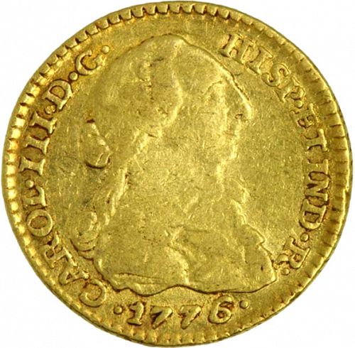 1 Escudo Obverse Image minted in SPAIN in 1776JJ (1759-88  -  CARLOS III)  - The Coin Database