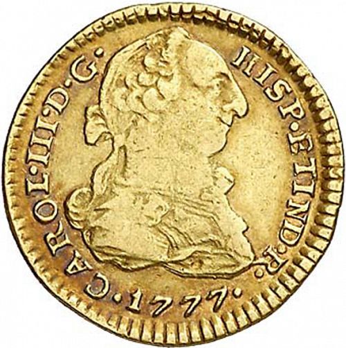 1 Escudo Obverse Image minted in SPAIN in 1777MJ (1759-88  -  CARLOS III)  - The Coin Database