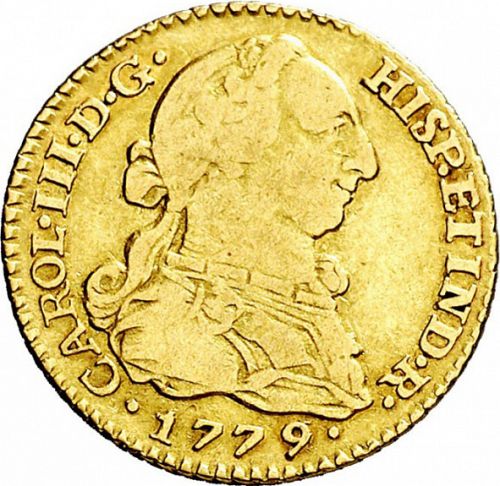 1 Escudo Obverse Image minted in SPAIN in 1779PJ (1759-88  -  CARLOS III)  - The Coin Database