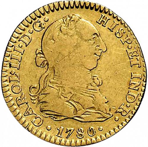 1 Escudo Obverse Image minted in SPAIN in 1780FF (1759-88  -  CARLOS III)  - The Coin Database