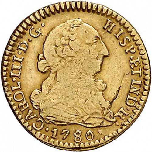 1 Escudo Obverse Image minted in SPAIN in 1780PR (1759-88  -  CARLOS III)  - The Coin Database