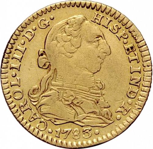 1 Escudo Obverse Image minted in SPAIN in 1783FF (1759-88  -  CARLOS III)  - The Coin Database