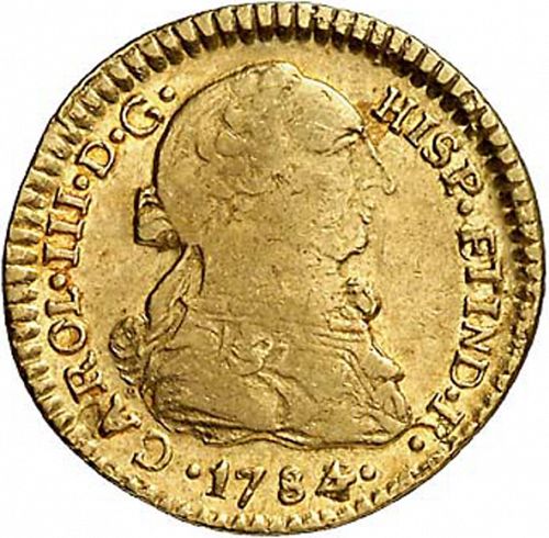 1 Escudo Obverse Image minted in SPAIN in 1784DA (1759-88  -  CARLOS III)  - The Coin Database