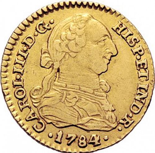 1 Escudo Obverse Image minted in SPAIN in 1784V (1759-88  -  CARLOS III)  - The Coin Database