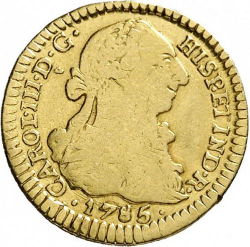 1 Escudo Obverse Image minted in SPAIN in 1785SF (1759-88  -  CARLOS III)  - The Coin Database