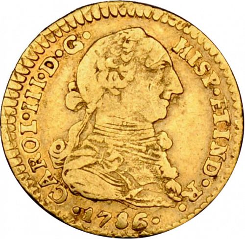 1 Escudo Obverse Image minted in SPAIN in 1786PR (1759-88  -  CARLOS III)  - The Coin Database
