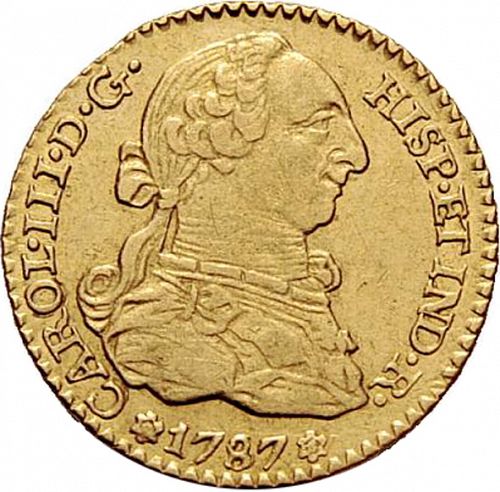 1 Escudo Obverse Image minted in SPAIN in 1787CM (1759-88  -  CARLOS III)  - The Coin Database