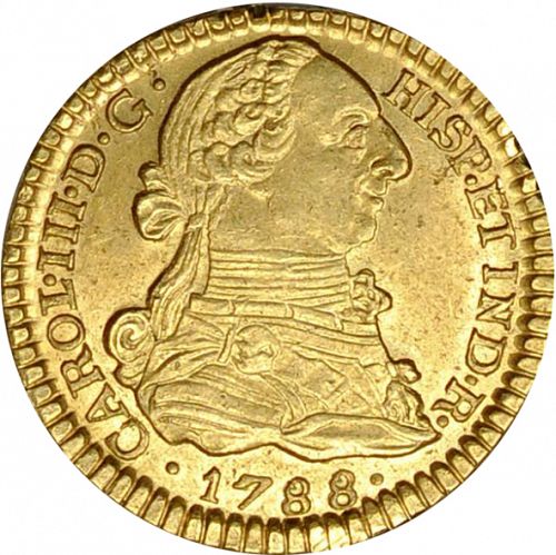 1 Escudo Obverse Image minted in SPAIN in 1788SF (1759-88  -  CARLOS III)  - The Coin Database
