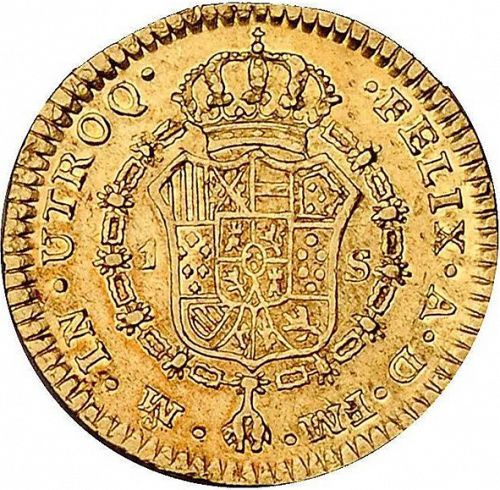 1 Escudo Reverse Image minted in SPAIN in 1774FM (1759-88  -  CARLOS III)  - The Coin Database