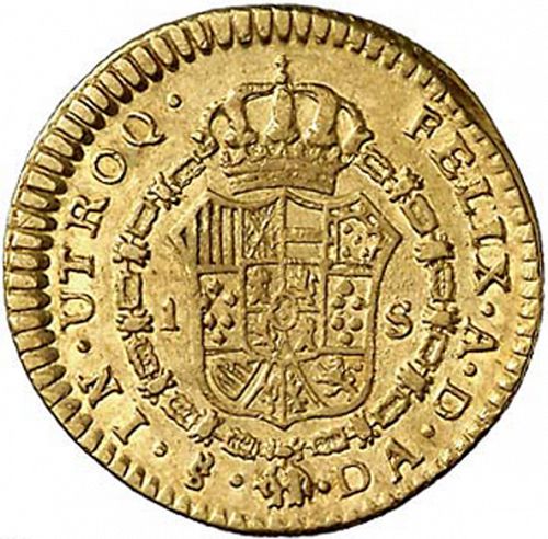 1 Escudo Reverse Image minted in SPAIN in 1784DA (1759-88  -  CARLOS III)  - The Coin Database