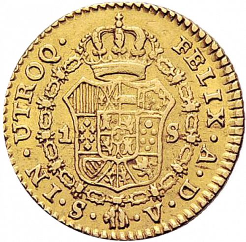 1 Escudo Reverse Image minted in SPAIN in 1784V (1759-88  -  CARLOS III)  - The Coin Database
