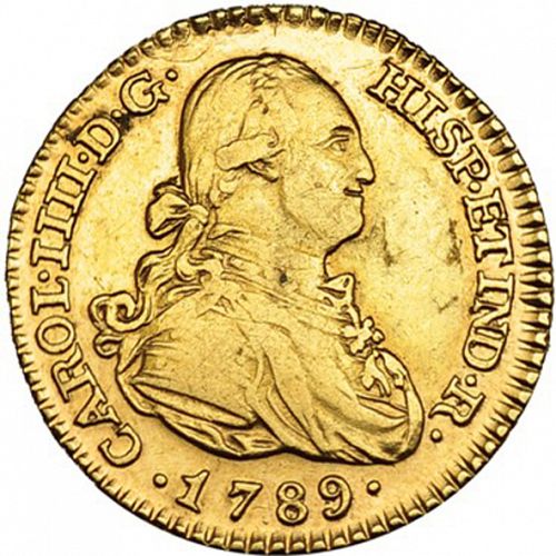 1 Escudo Obverse Image minted in SPAIN in 1789MF (1788-08  -  CARLOS IV)  - The Coin Database