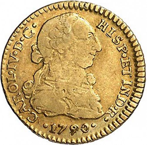 1 Escudo Obverse Image minted in SPAIN in 1790DA (1788-08  -  CARLOS IV)  - The Coin Database