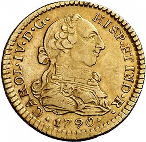 1 Escudo Obverse Image minted in SPAIN in 1790FM (1788-08  -  CARLOS IV)  - The Coin Database