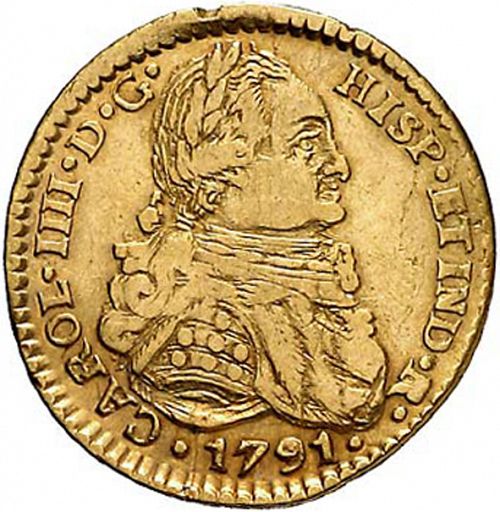 1 Escudo Obverse Image minted in SPAIN in 1791PR (1788-08  -  CARLOS IV)  - The Coin Database