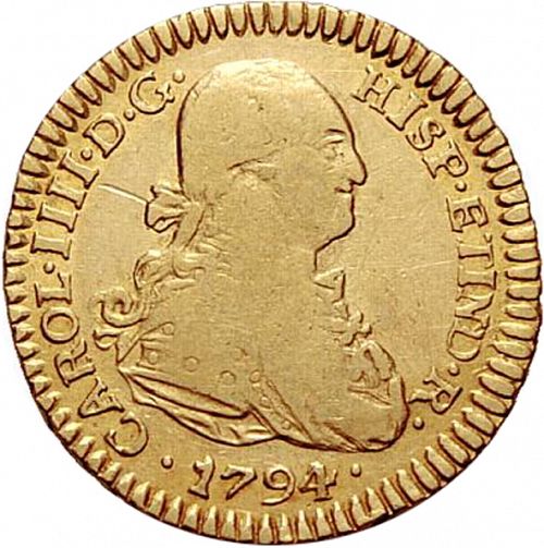 1 Escudo Obverse Image minted in SPAIN in 1794PR (1788-08  -  CARLOS IV)  - The Coin Database