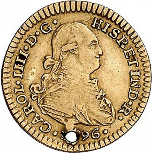 1 Escudo Obverse Image minted in SPAIN in 1796FM (1788-08  -  CARLOS IV)  - The Coin Database