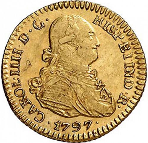 1 Escudo Obverse Image minted in SPAIN in 1797PP (1788-08  -  CARLOS IV)  - The Coin Database