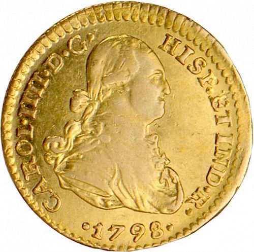 1 Escudo Obverse Image minted in SPAIN in 1798FM (1788-08  -  CARLOS IV)  - The Coin Database