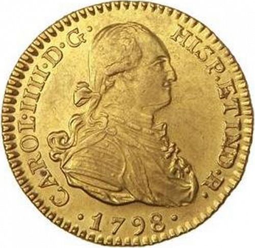 1 Escudo Obverse Image minted in SPAIN in 1798MF (1788-08  -  CARLOS IV)  - The Coin Database