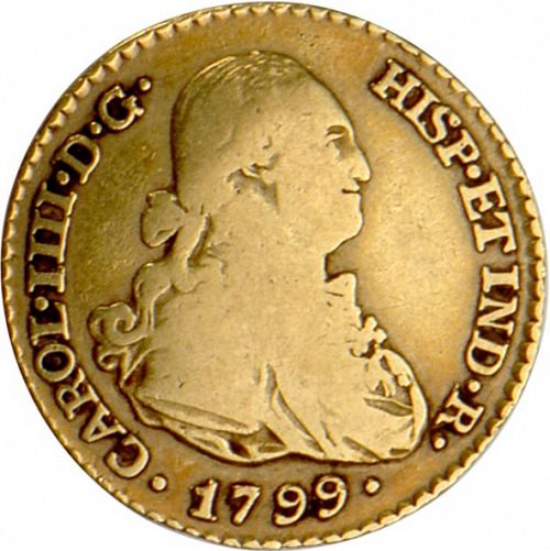1 Escudo Obverse Image minted in SPAIN in 1799FA (1788-08  -  CARLOS IV)  - The Coin Database