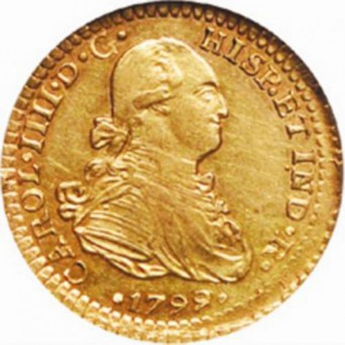 1 Escudo Obverse Image minted in SPAIN in 1799FM (1788-08  -  CARLOS IV)  - The Coin Database