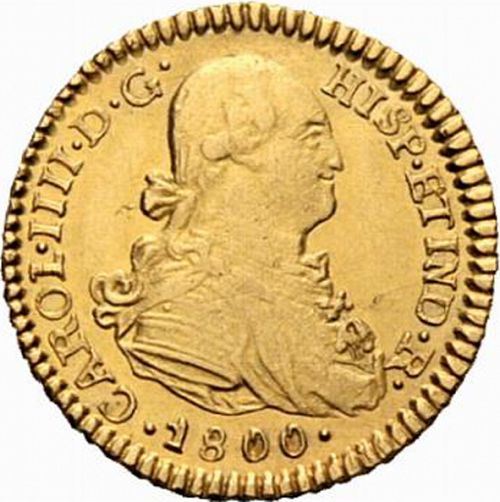 1 Escudo Obverse Image minted in SPAIN in 1800PP (1788-08  -  CARLOS IV)  - The Coin Database