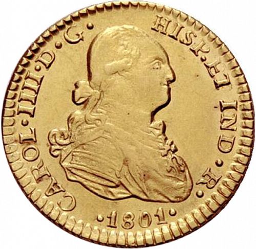 1 Escudo Obverse Image minted in SPAIN in 1801FT (1788-08  -  CARLOS IV)  - The Coin Database