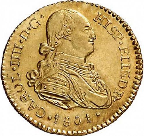 1 Escudo Obverse Image minted in SPAIN in 1801M (1788-08  -  CARLOS IV)  - The Coin Database