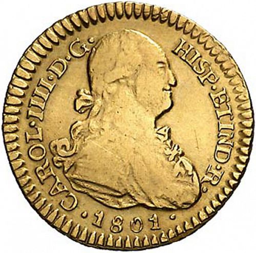 1 Escudo Obverse Image minted in SPAIN in 1801PP (1788-08  -  CARLOS IV)  - The Coin Database