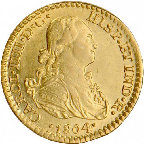 1 Escudo Obverse Image minted in SPAIN in 1804TH (1788-08  -  CARLOS IV)  - The Coin Database