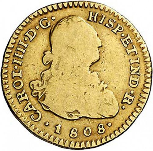 1 Escudo Obverse Image minted in SPAIN in 1808JF (1788-08  -  CARLOS IV)  - The Coin Database