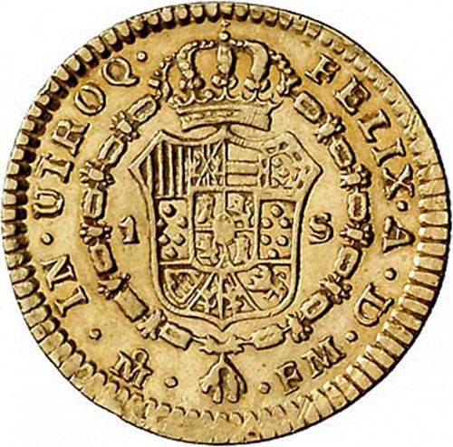 1 Escudo Reverse Image minted in SPAIN in 1790FM (1788-08  -  CARLOS IV)  - The Coin Database