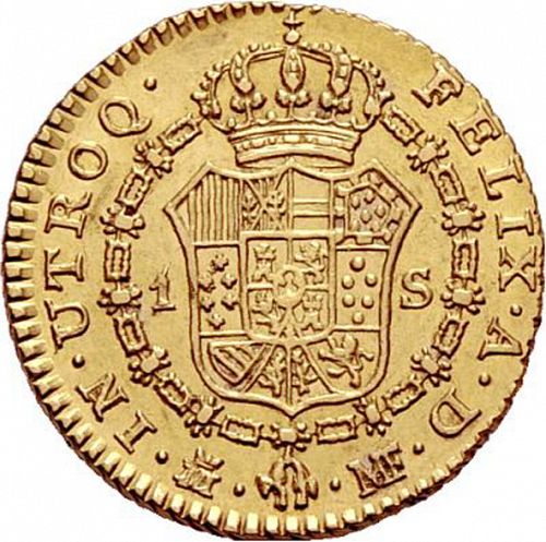 1 Escudo Reverse Image minted in SPAIN in 1791MF (1788-08  -  CARLOS IV)  - The Coin Database