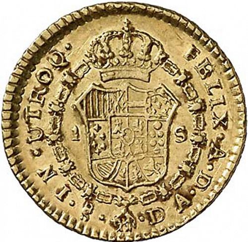 1 Escudo Reverse Image minted in SPAIN in 1796DA (1788-08  -  CARLOS IV)  - The Coin Database
