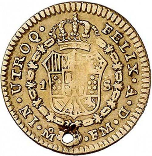 1 Escudo Reverse Image minted in SPAIN in 1796FM (1788-08  -  CARLOS IV)  - The Coin Database