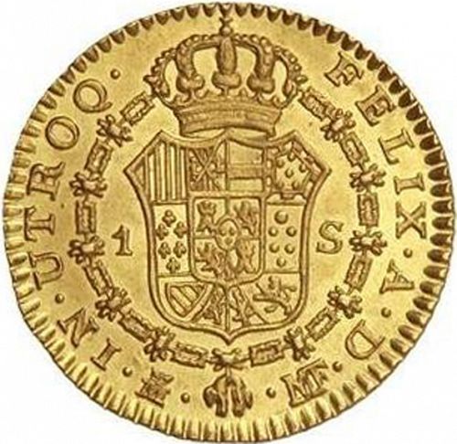 1 Escudo Reverse Image minted in SPAIN in 1798MF (1788-08  -  CARLOS IV)  - The Coin Database