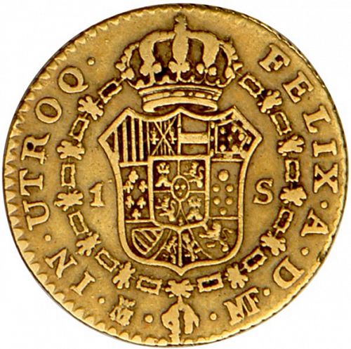 1 Escudo Reverse Image minted in SPAIN in 1799FA (1788-08  -  CARLOS IV)  - The Coin Database