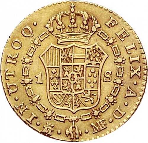 1 Escudo Reverse Image minted in SPAIN in 1799MF (1788-08  -  CARLOS IV)  - The Coin Database