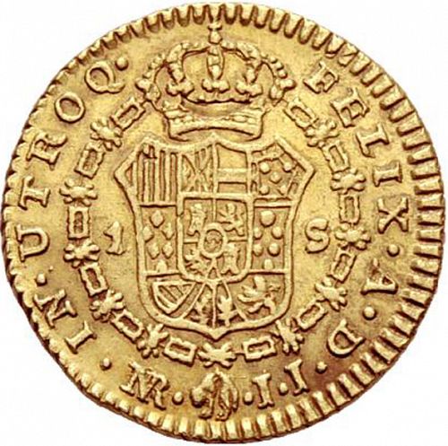 1 Escudo Reverse Image minted in SPAIN in 1805JJ (1788-08  -  CARLOS IV)  - The Coin Database