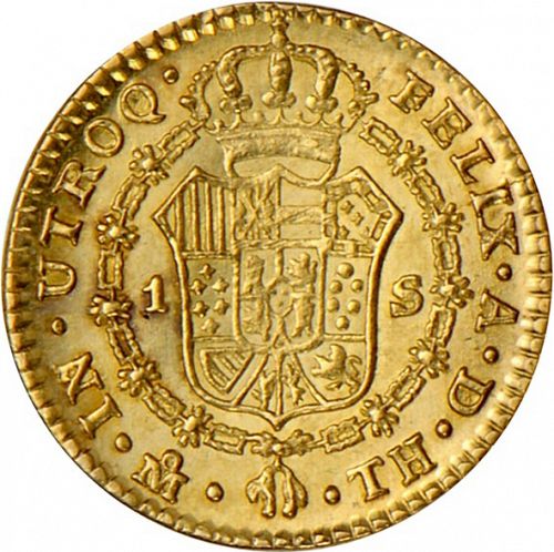 1 Escudo Reverse Image minted in SPAIN in 1805TH (1788-08  -  CARLOS IV)  - The Coin Database